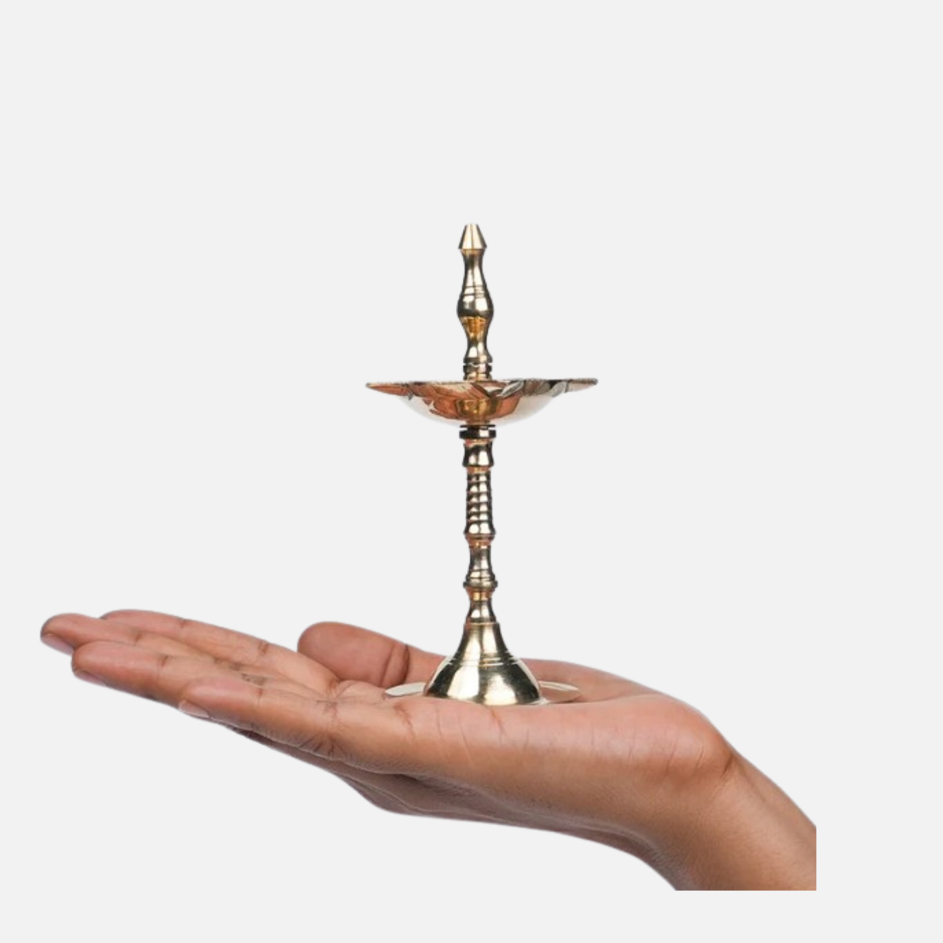 Miniature brass kuthuvilakku