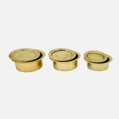 Miniature Brass Briyani pot Set Of 3