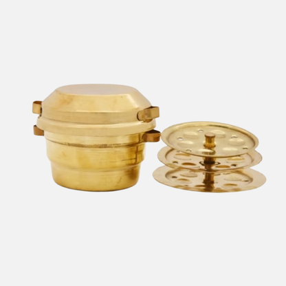 Miniature Brass Idly Pot Toy