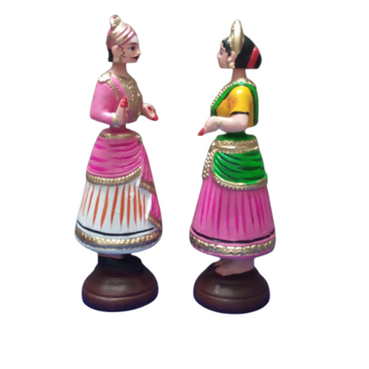 Thanjavur Dancing Doll (Raja Rani Pair) - Multicolour - 13 inches