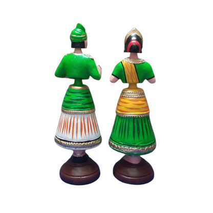 Thanjavur Dancing Doll (Raja Rani Pair) - Multicolour - 13 inches