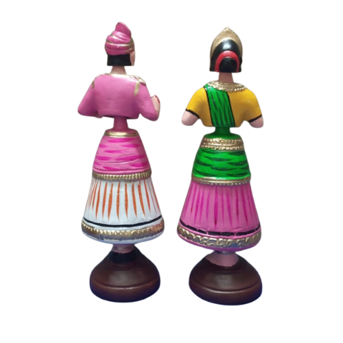 Thanjavur Dancing Doll (Raja Rani Pair) - Multicolour - 13 inches