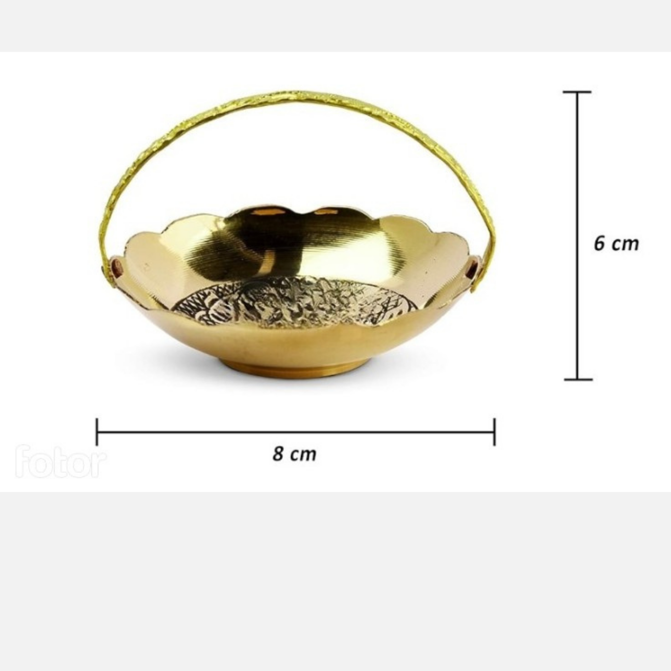Miniature Brass Flower Basket Toy