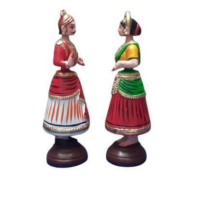 Thanjavur Dancing Doll (Raja Rani Pair) - Multicolour - 13 inches