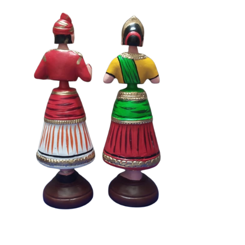 Thanjavur Dancing Doll (Raja Rani Pair) - Multicolour - 13 inches