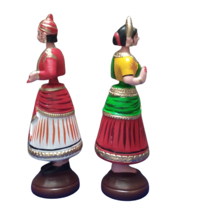 Thanjavur Dancing Doll (Raja Rani Pair) - Multicolour - 13 inches