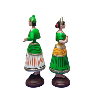 Thanjavur Dancing Doll (Raja Rani Pair) - Multicolour - 13 inches