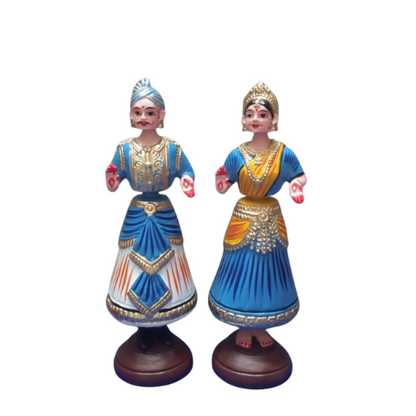 Thanjavur Dancing Doll (Raja Rani Pair) - Multicolour - 13 inches