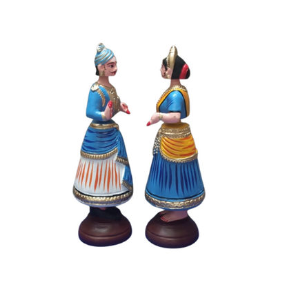 Thanjavur Dancing Doll (Raja Rani Pair) - Multicolour - 13 inches