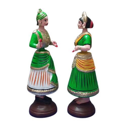 Thanjavur Dancing Doll (Raja Rani Pair) - Multicolour - 13 inches