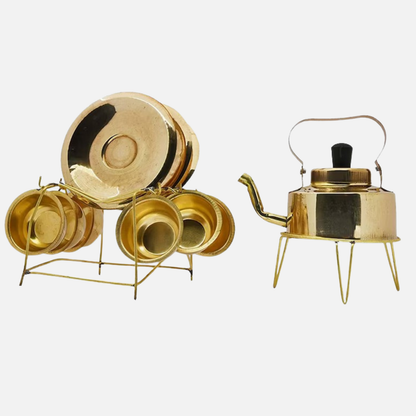 Miniature Kettle and Plates Set Toy