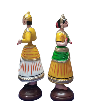 Thanjavur Dancing Doll (Raja Rani Pair) - Multicolour - 13 inches