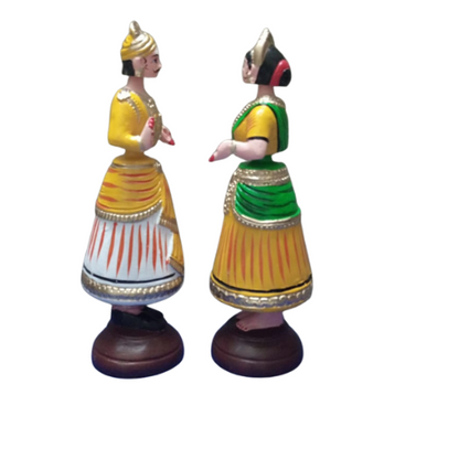 Thanjavur Dancing Doll (Raja Rani Pair) - Multicolour - 13 inches