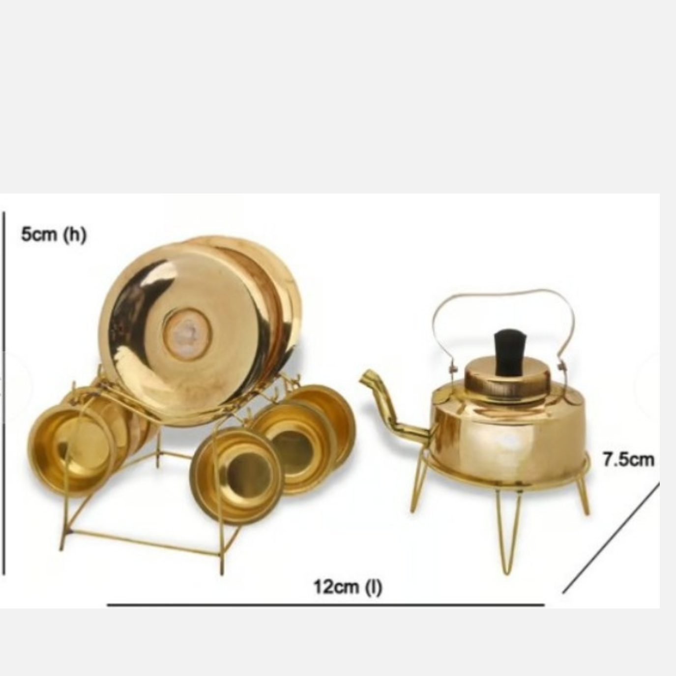 Miniature Kettle and Plates Set Toy