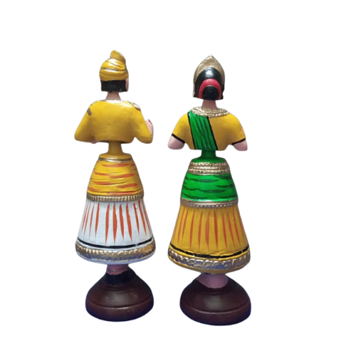 Thanjavur Dancing Doll (Raja Rani Pair) - Multicolour - 13 inches