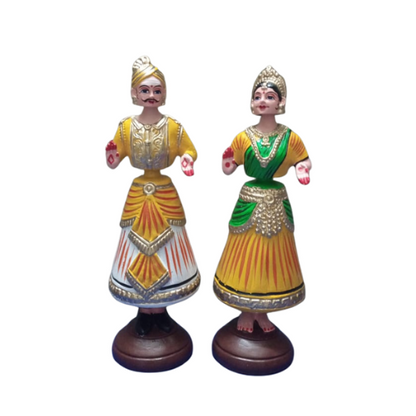 Thanjavur Dancing Doll (Raja Rani Pair) - Multicolour - 13 inches