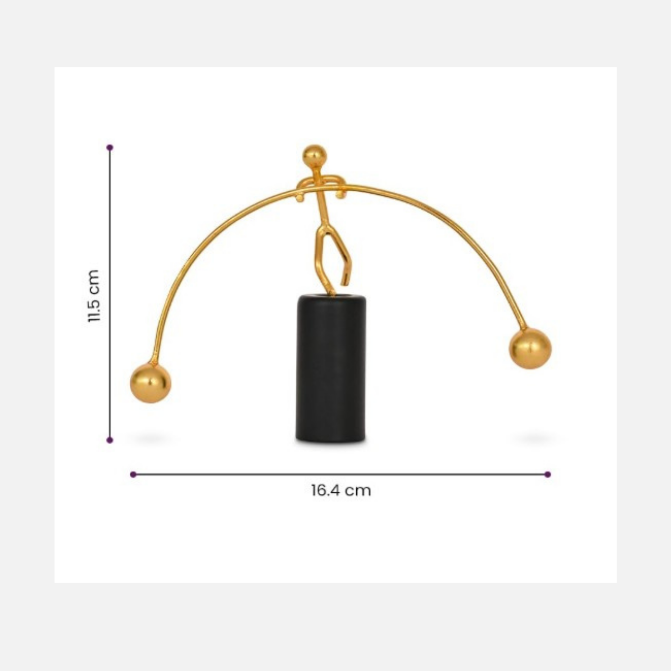 Mini Brass Balance Figurine | Weightlifter Kinetic Art Balance Toy | Balancing Decompressive Science Psychology | for Home, Office, and Desk Decor Toy | Decorative Item