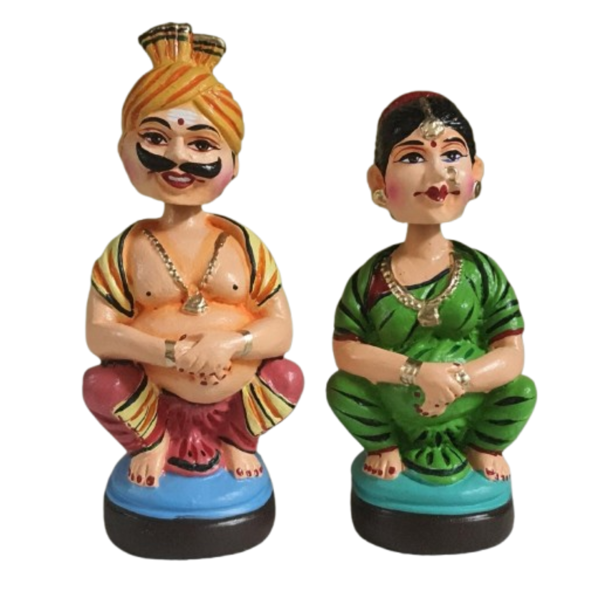 Thanjavur Dancing Doll (Mama Maami Pair) - Multicolor