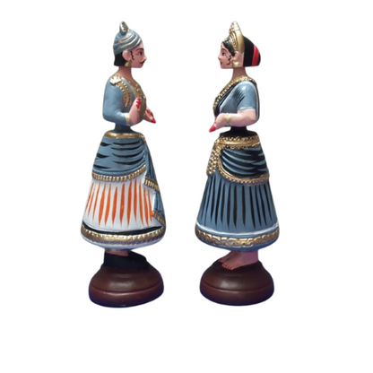 Thanjavur Dancing Doll (Raja Rani Pair) - Multicolour - 13 inches