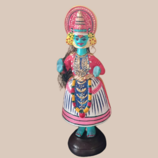 Kathakali Rama Dancer - (12 inch) - Traditional Indian Tanjore Dancing/Bobble Head Dolls